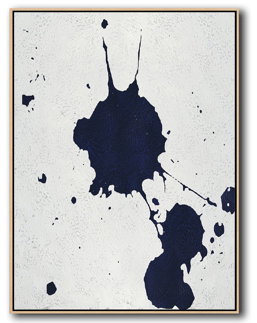 Buy Hand Painted Navy Blue Abstract Painting Online - Order Custom Canvas Prints Huge